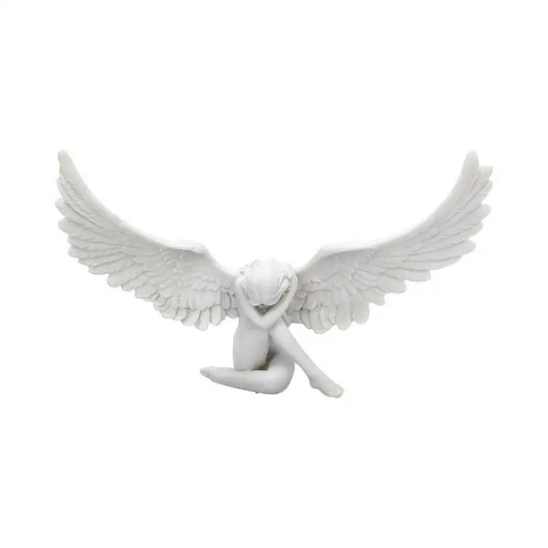 

Garden Decoration White Resin Wings Angel Decor Figurines Home Decoration Statue Sculpture Desktop Decorative Ornaments Crafts