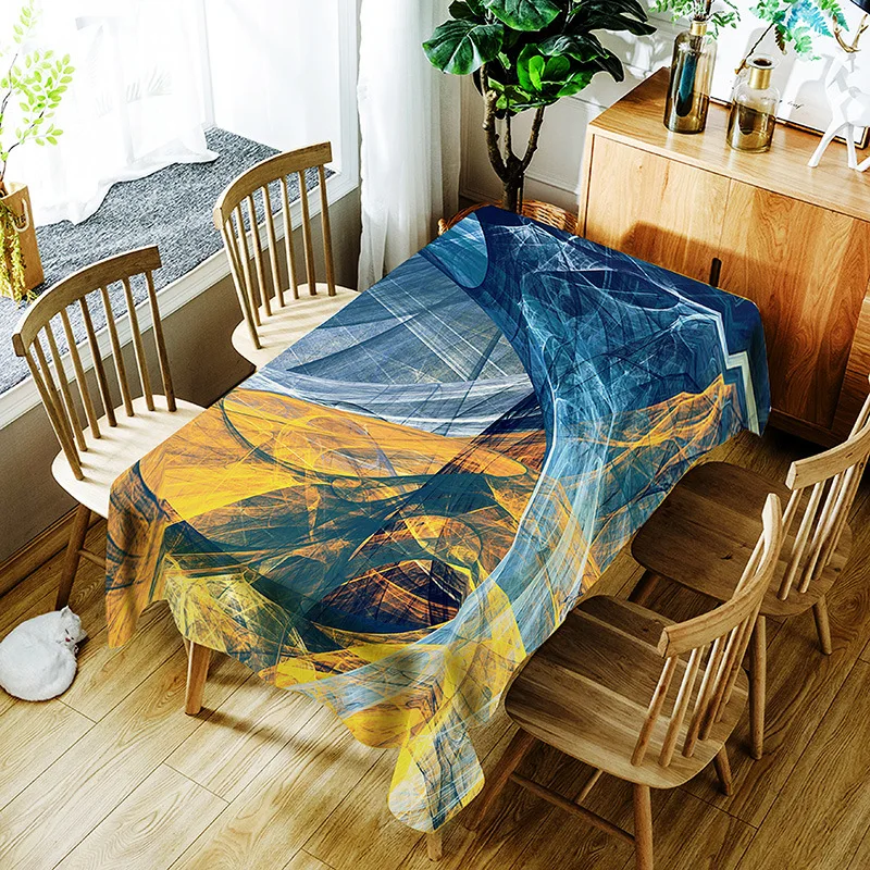 

Printed ink pattern washable decorative household waterproof tablecloth