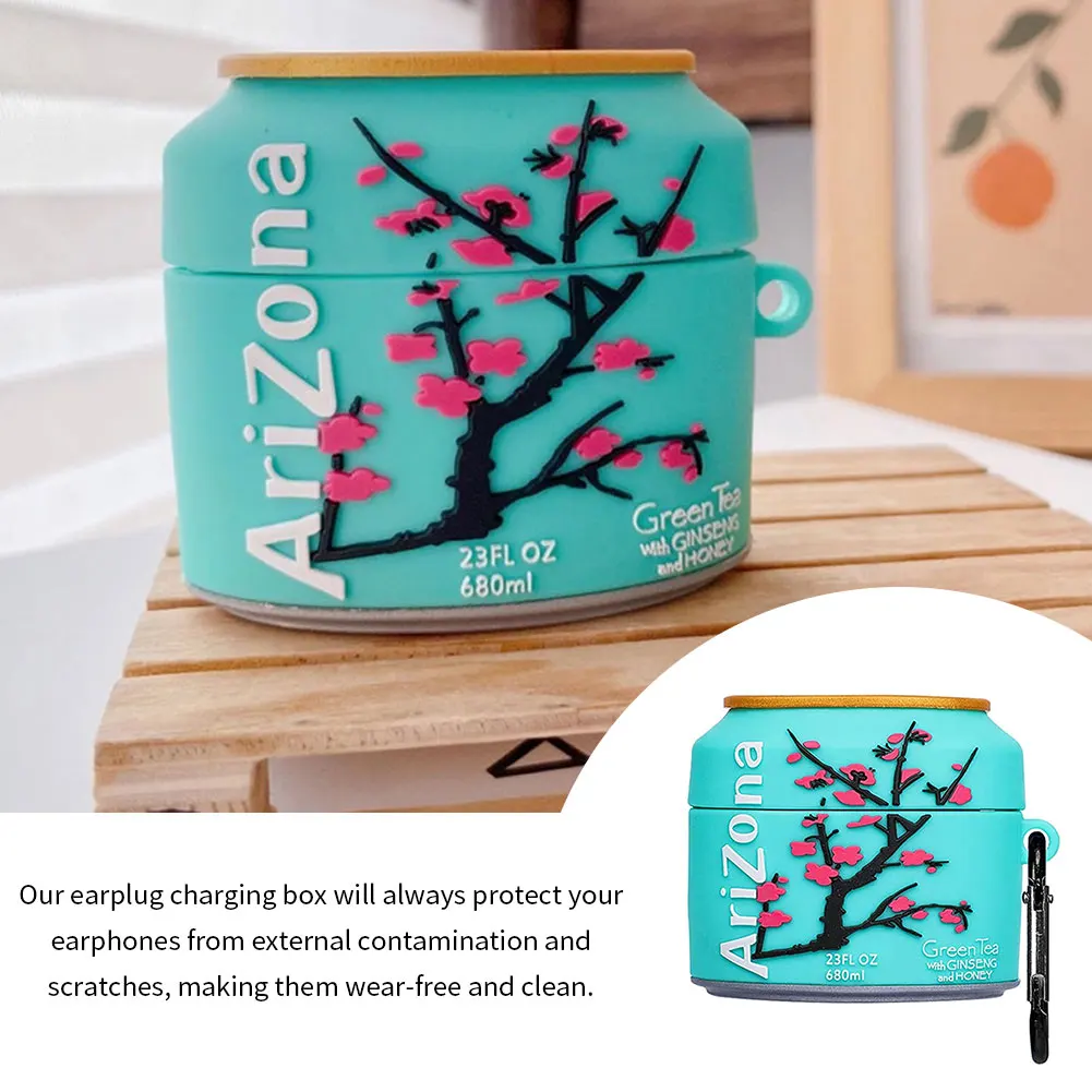 

Wireless Earphones Charging Case Unique Can Shape Silicone Protector Earbuds Cover Style2 Compatible With Apple Headphone Box