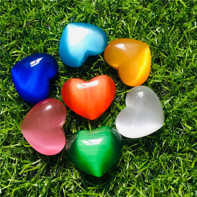 

7pc Natural crystal love heart