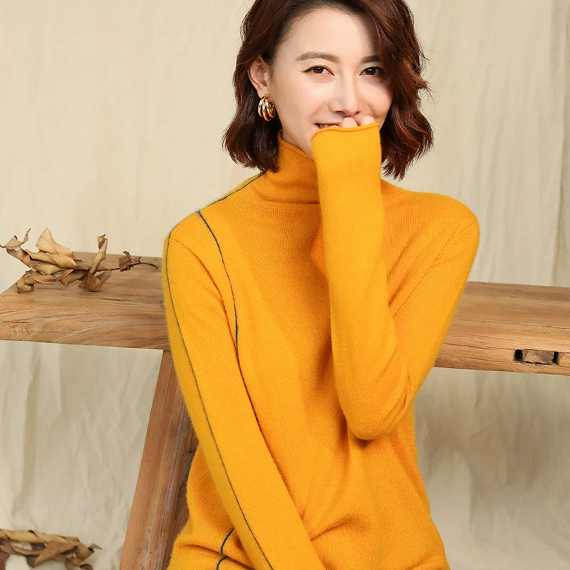 Женский свитер BARESKIY новый 100% кашемировый с высоким воротником вязаный пуловер