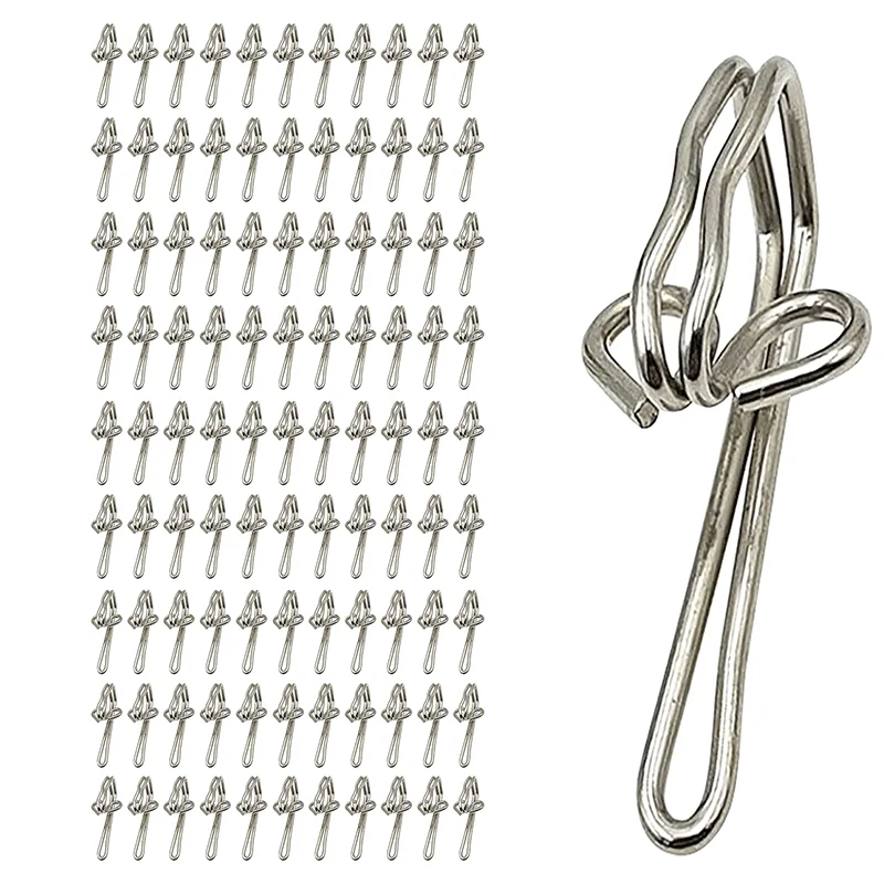 

100Pc/Bag Heavy Duty Curtain Hooks Metal Curtain Header Tape Drapery Hooks For Pencil Pleats Curtains,Window Curtain hung Hooks