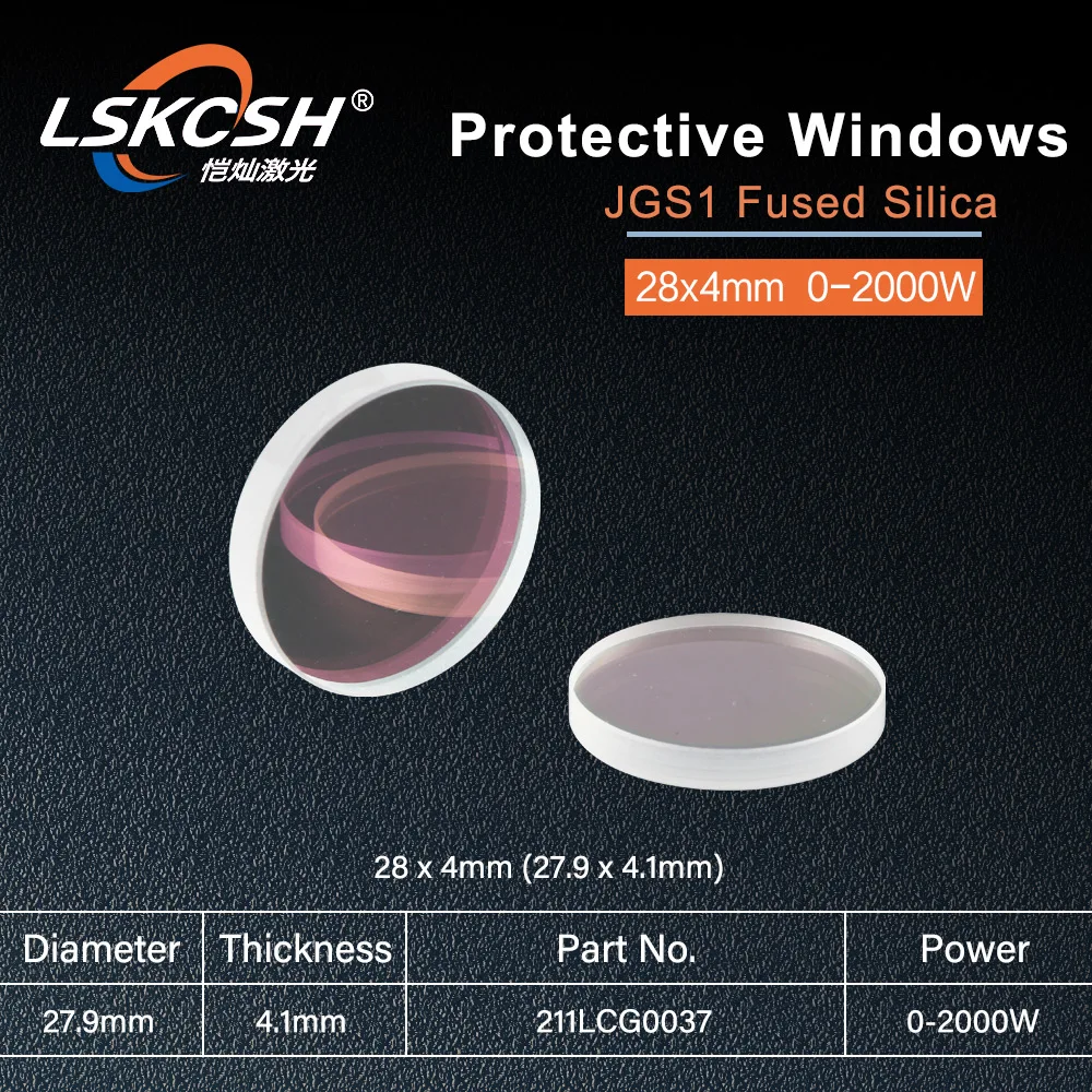 LSKCSH RayTools Lens AG волоконная лазерная головка Защита объектива windows 28*4 мм для 500 Вт/700