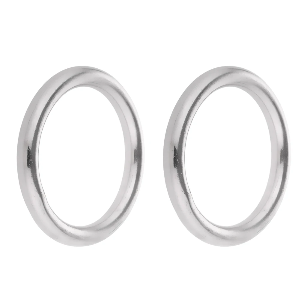 

2pcs Strength Marine 304 Stainless Steel Welded Round O Rings Boat Rigging Hardware