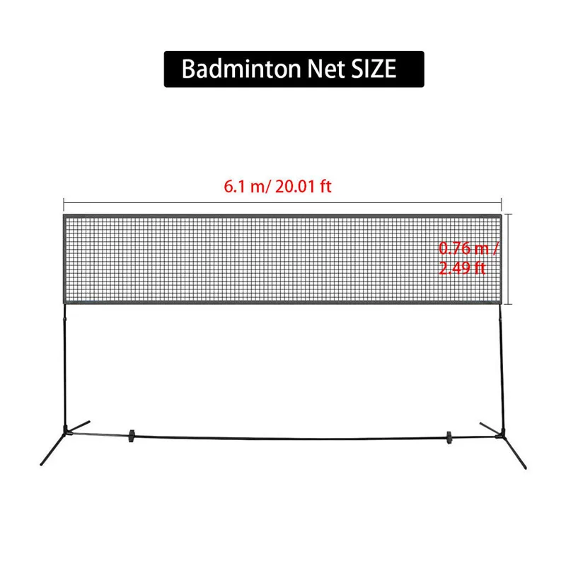 

6.1mX0.75m Professional Sport Training Standard Badminton Net Outdoor Tennis Net Mesh Volleyball Net Exercise Drop Shipping