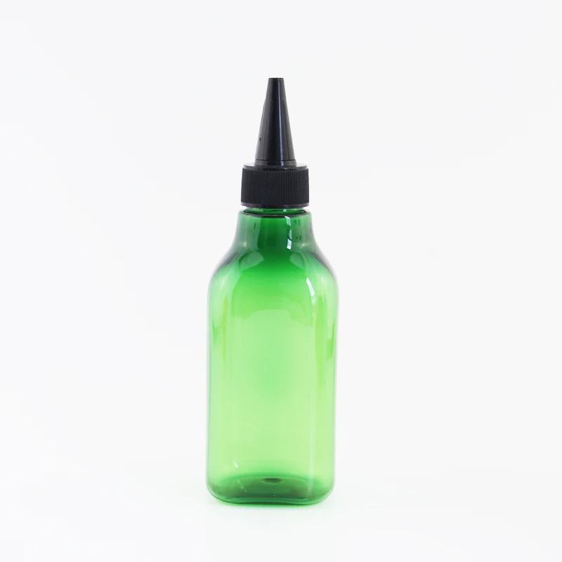 Jooray 200 мл заостренный рот пластиковые контейнеры для косметики E-Liquid квадратная пластиковая бутылка с белой прозрачной черной крышкой 200cc емкость 30 шт - Цвет: Green Bottle Black