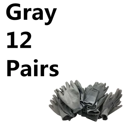 PU518 Gray 12pairs DEWBest рабочие перчатки из искусственной кожи рабочие перчатки guantes trabajo пройти Стандарт EN388 3121 - Цвет: PU518 Gray 12pairs