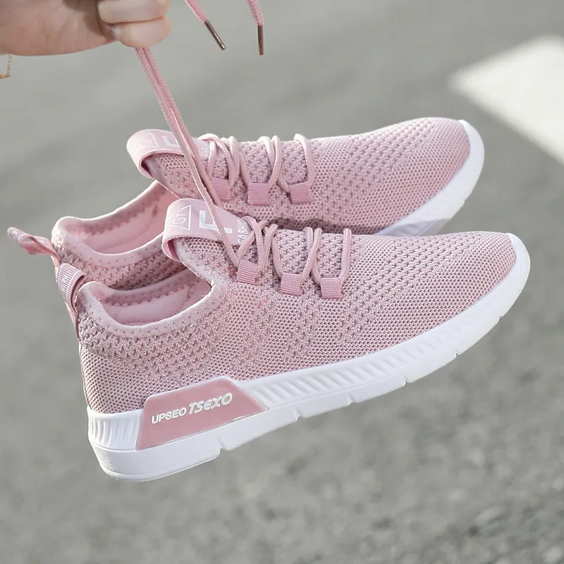 2021 Spring and Autumn New Breathable Lightweight Sneakers Student Mesh Women's Shoes Wild Lace Balance Casual Shoes