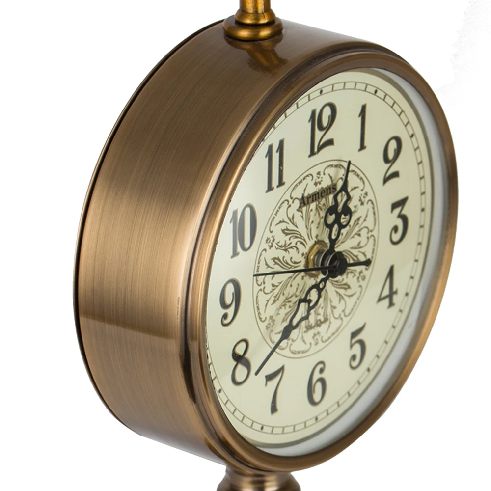 Table Clock Vintage Desk Art Gold Glass Design Non-Slip Base Silence Scanning Living Room Home Decoration | Дом и сад
