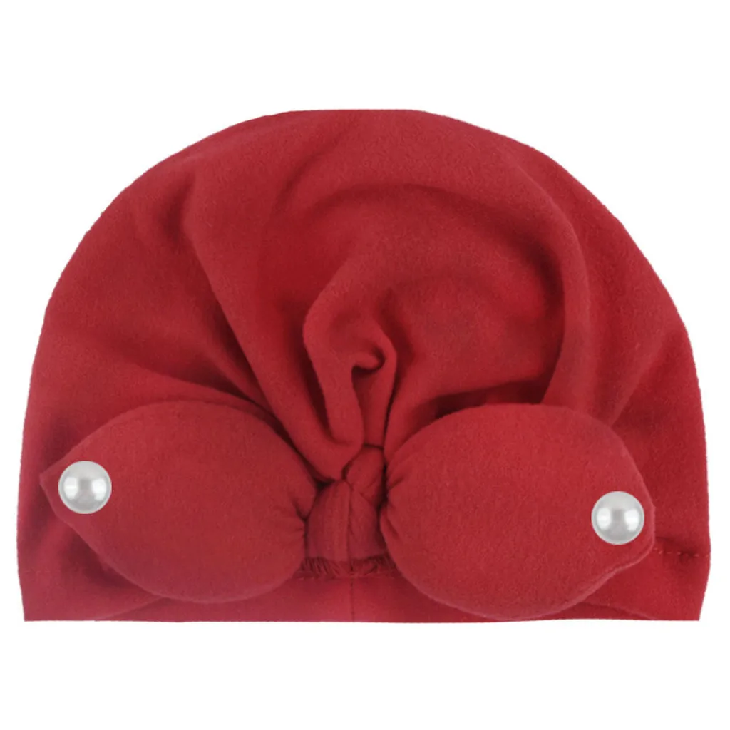 Однотонная шапка с галстуком-бабочкой для новорожденных мальчиков и девочек