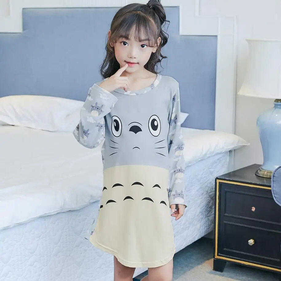 Осеннее детское платье для сна ночная рубашка для маленьких девочек Детская ночная рубашка принцессы с длинными рукавами и рисунком детская Ночная юбка - Цвет: style 15