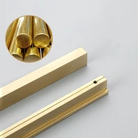 l shape solid brass furniture hardware handles gold modern simple cabinet pulls drawer handle wardrobe closet door pull and knob