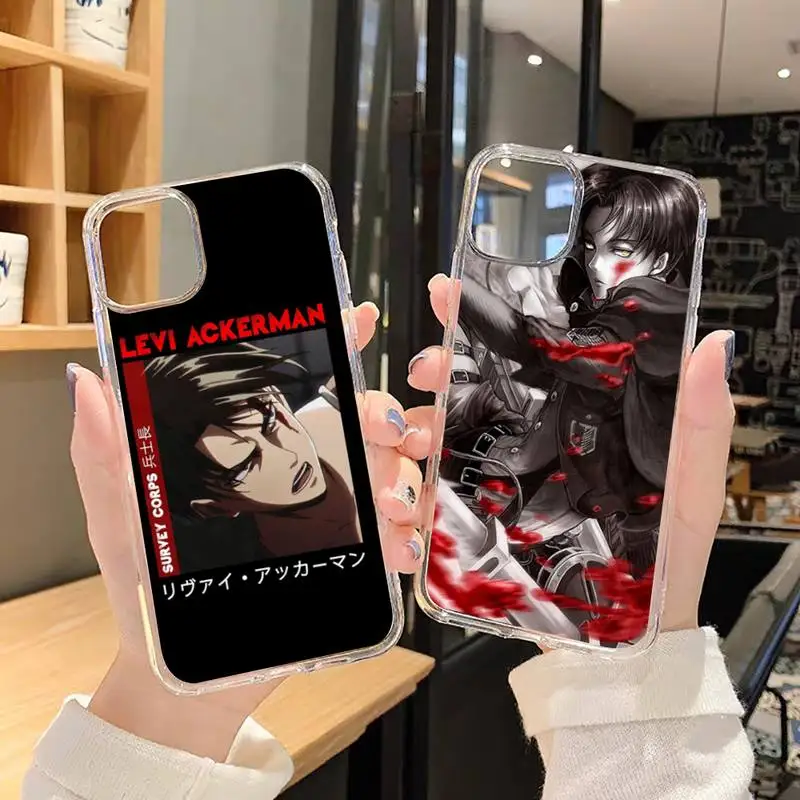 

Attack on Titan Phone Case Transparent for iPhone 6 7 8 11 12 s mini pro X XS XR MAX Plus SE Clear Soft TPU coque shell funda
