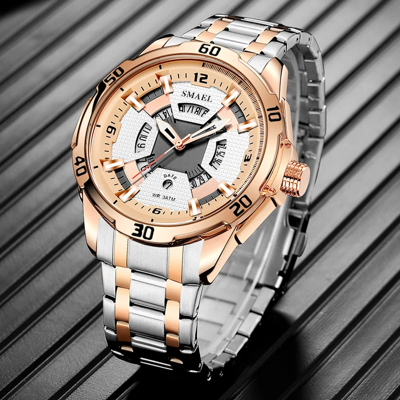 

New Blue Mens Watches Top Brand Luxury Stainless Steel Waterproof Wristwatch Quartz Sport Watch Men Relogio Masculino