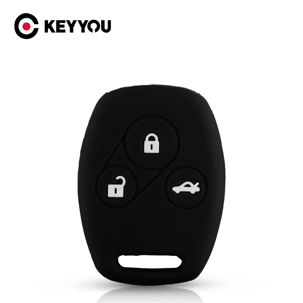 KEYYOU Silicone Car Key Cover Case Fob Remote Shell 2003 2008 2009 2010 2011 2012 For Honda Accord CRV Civic Fit Pilot |