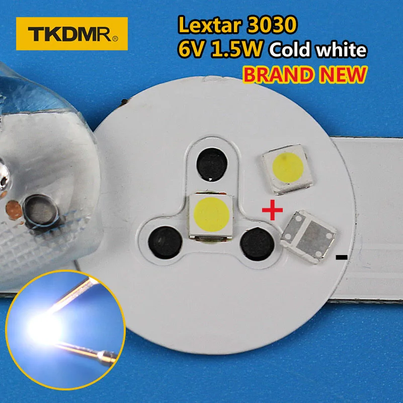 TKDMR 100 шт. Lextar светодиодный Подсветка высокое Мощность светодиодный 1,8 Вт 3030 6V холодный белый 150-187LM PT30W45 V1 ТВ Применение 3030 smd светодиодный лазерный диод