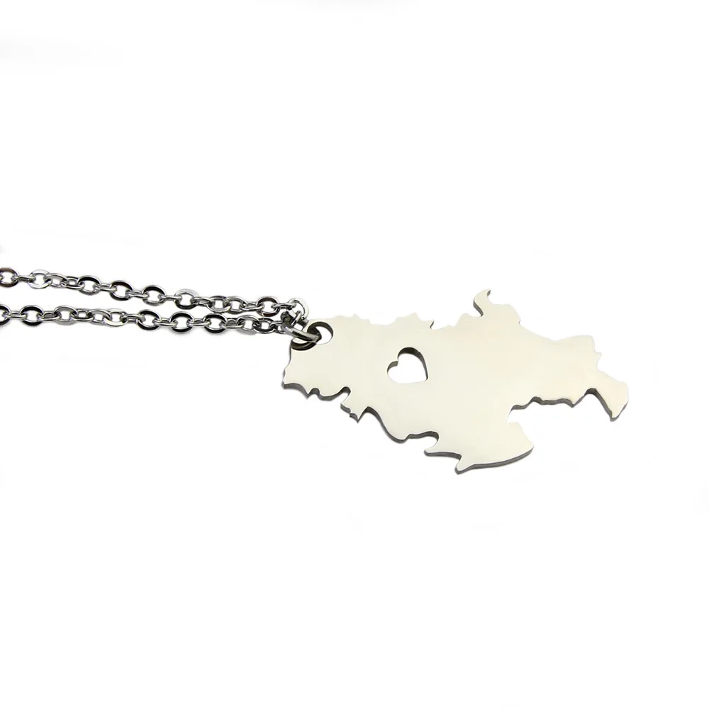 

Europe And The United States Hot Sell Stainless Steel Serbia Map Pendant Necklace
