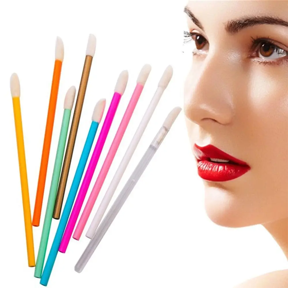 

50Pcs Beauty Makeup Tool Lip Swab Lip Brush Lipstick Wand Mascara Applicator Clean