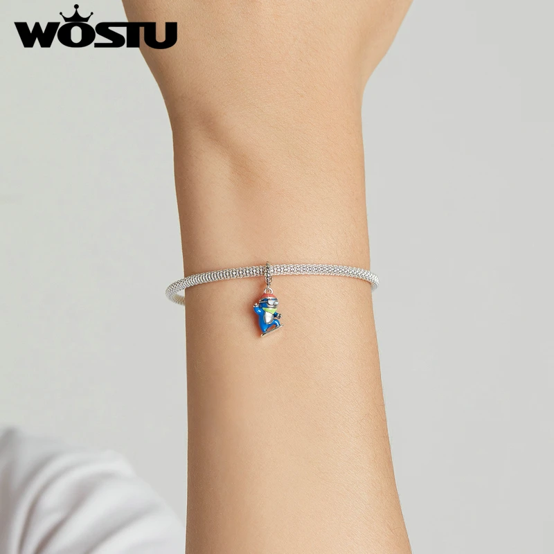 Шарм женский из серебра 925 пробы с Бусиной в виде пингвина | Украшения и