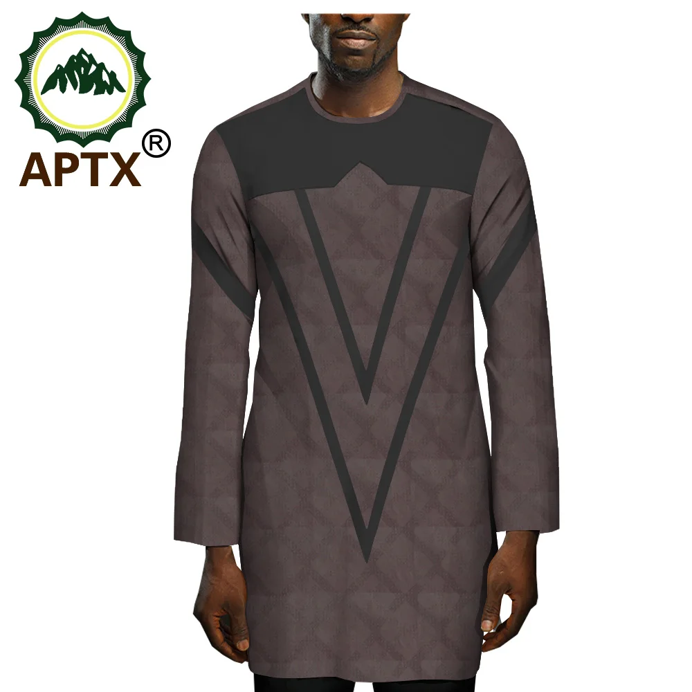 African Jacquard Shirt for Men APTX Customized Jacquard Patchwork Men s Casual Shirt T2012006