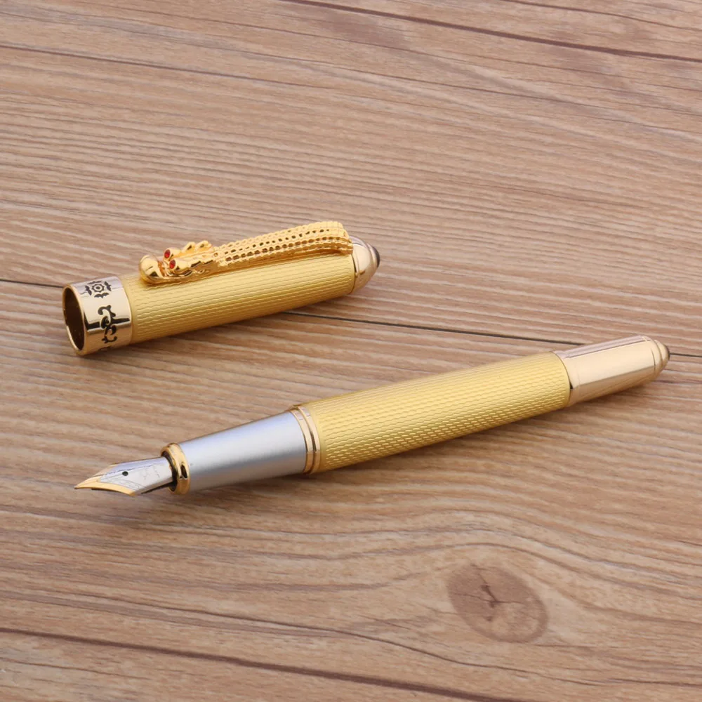 JINHAO 1000 перьевая ручка белый классический стиль иридий дракон подарок золотой