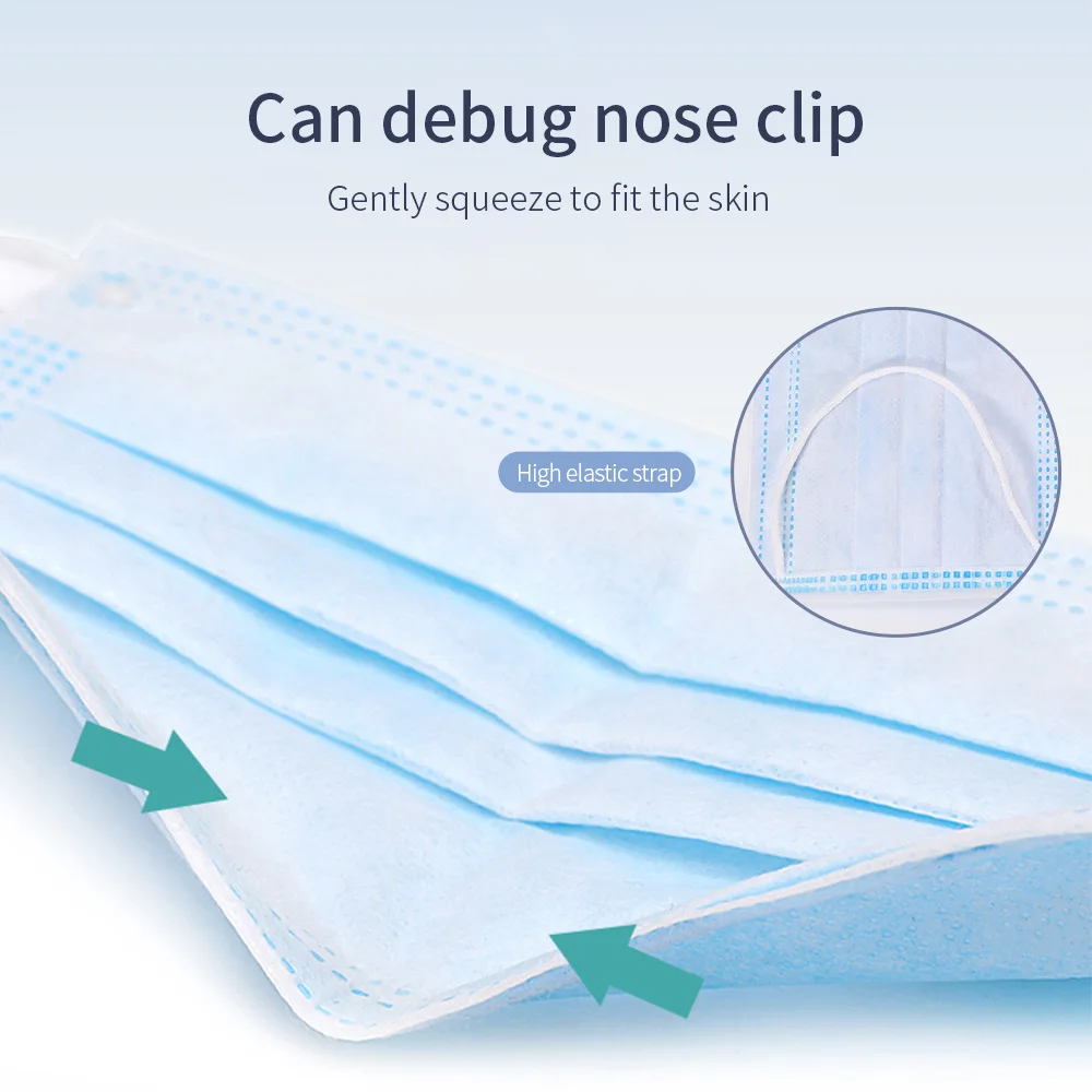 

Disposable Medical Surgical Mask 3 Layer Filter Breathable Melt-blown Masks Non Woven Medical Anti Dust Surgical Earloops Masks