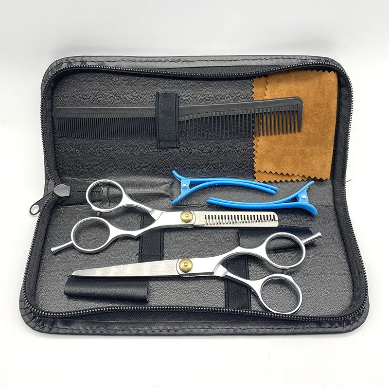 

7pcs/set High Quality Profissional Hairdressing Scissors Hair Set with Comb Hair Clipper Cutting Hair Styling Tool DL