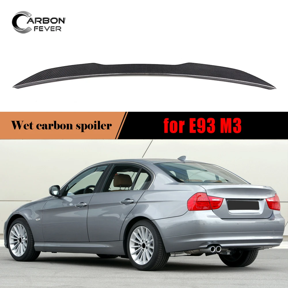 

3*3 Vacuum Real Carbon Fiber Rear Trunk Tail Spoiler Wings Fit For BMW 2006 - 2013 2-Door Convertible E93 (Including Its M3)