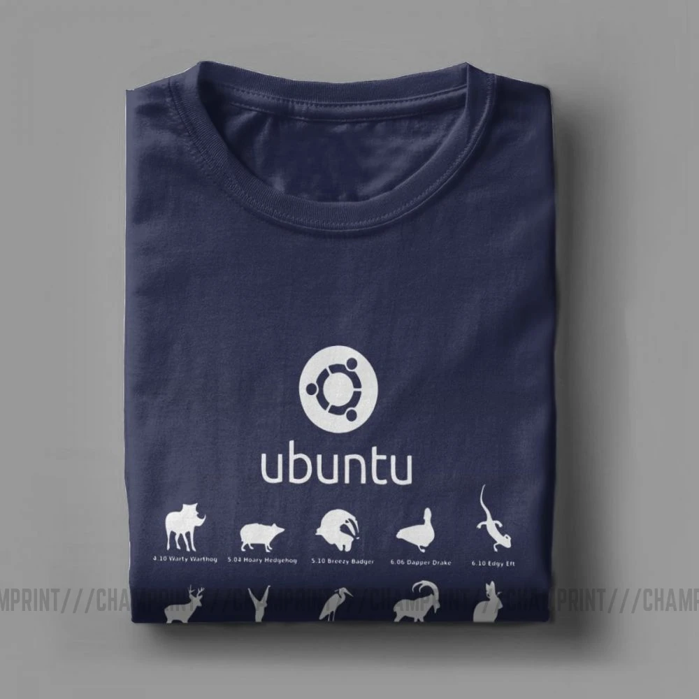 Забавные футболки с операционной системой Ubuntu Linux для мужчин хлопковая Футболка
