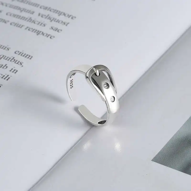 

Vintage silver sterling belt forms rings for woman bijoux femme party jewels anillos jz302