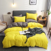 home textile minimalist yellow fashion bedding set double sheet luxury queen king size bed linens duvet cover sheet pillow case