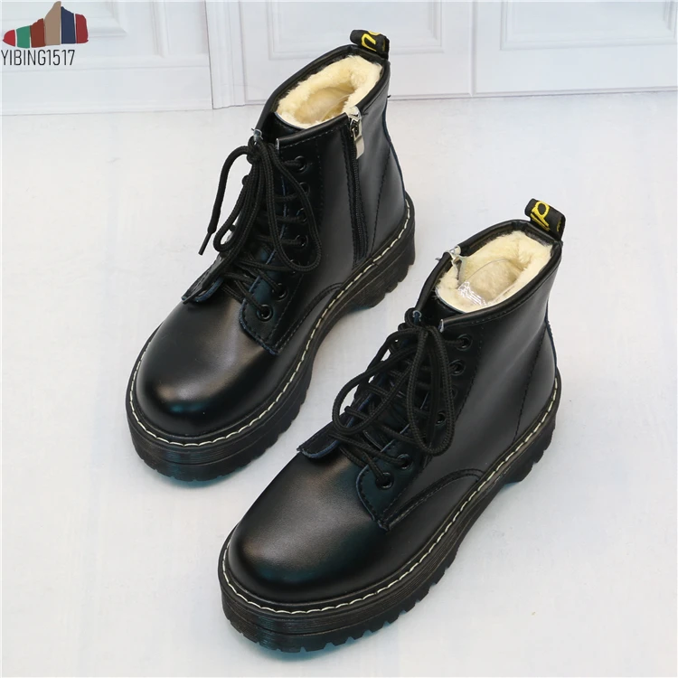 Женские ботильоны на платформе со шнуровкой средней высоты|Женские полусапожки|