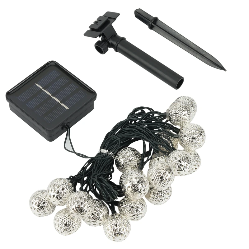 

Акция! Светодиодная гирлянда из марокканских металлических шаров на солнечной энергии, Рождественская гирлянда, гирлянда для спальни, укра...