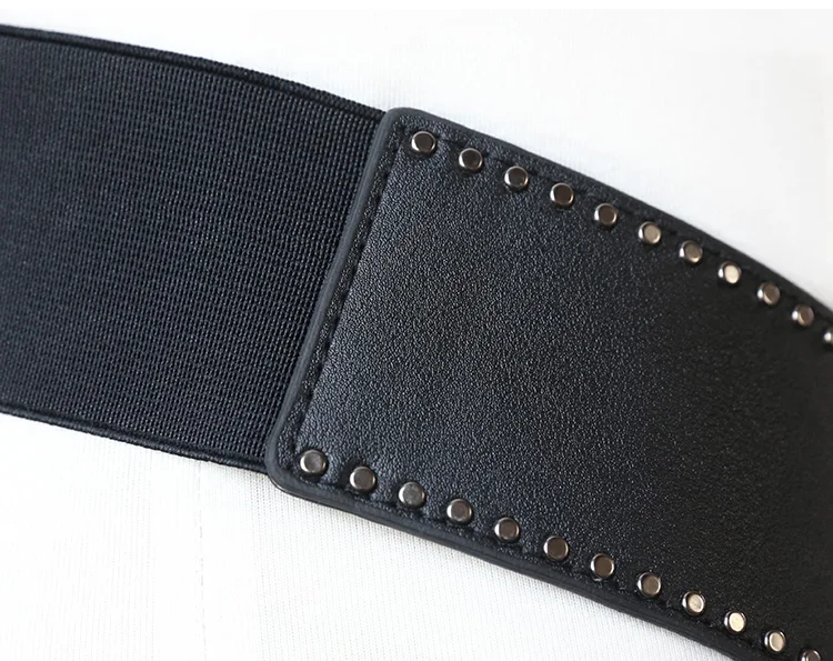 [AETRENDS] винтажный черный ремень из искусственной кожи с диагональным крестом и металлическими заклепками, широкий пояс, женские модные матерчатые пояса D-0107
