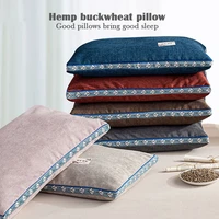 1pc pure buckwheat shell pillow set 55x35cm adult home pillow hemp buckwheat pillow breathable sleep aid healthy pillow