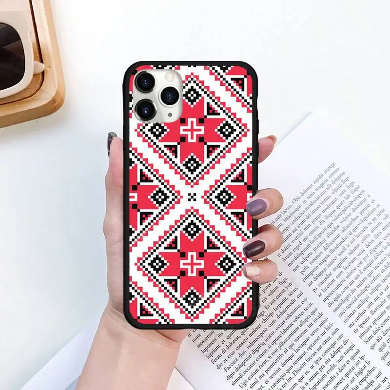 

Retro art Ukraine Ornament pattern Phone Case for iPhone 11 12 mini pro XS MAX 8 7 6 6S Plus X 5S SE 2020 XR Luxury shell funda