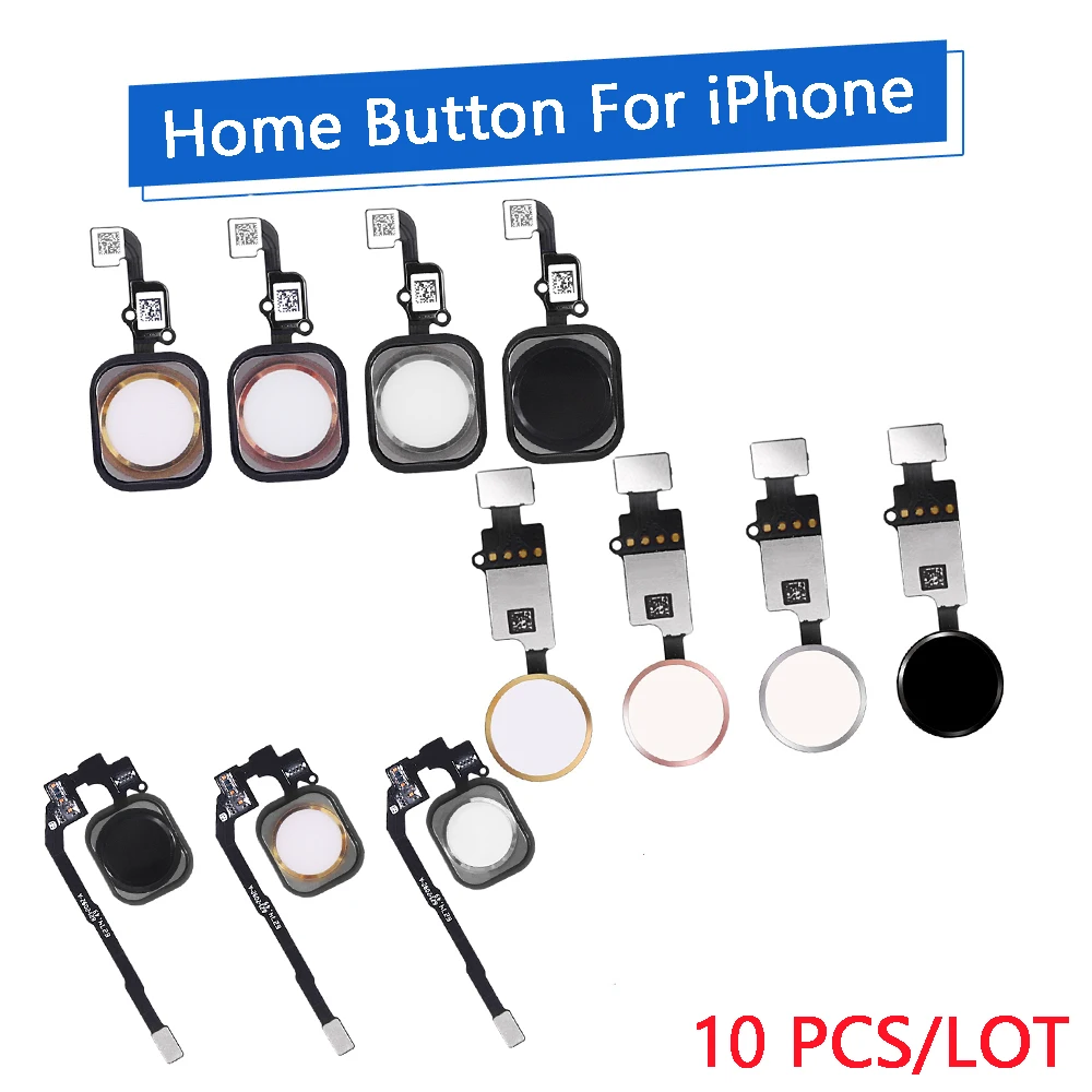 10 шт. кнопка домой с гибким кабелем для iPhone 5 5C 5S 6 6Plus 6s plus 7 гибкая сборка 7Plus |