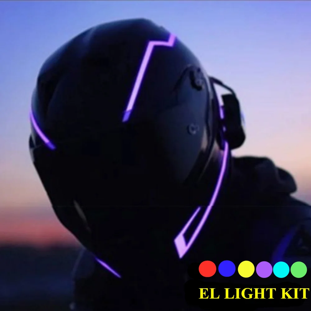 EL Light Комплект мотоциклетный шлем холодный свет мод комплект Tron шлемы режим