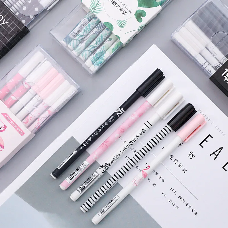 3 шт./лот зеленых растений Фламинго Сакура гелевая ручка Симпатичные 0 5 мм с