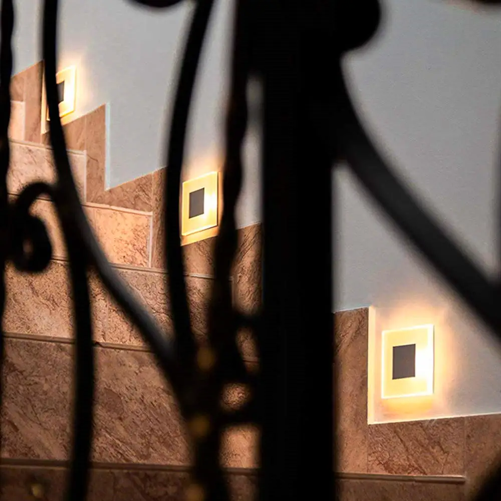 Акрил настенный Декор светильник встроенный стопы 3 Вт светодиодный черный/серебристо серый Алюминий