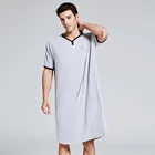 2020 Мужская одежда для сна, длинная ночная рубашка с коротким рукавом, ночная рубашка, мягкая удобная свободная рубашка для сна, Мужская домашняя одежда # g3