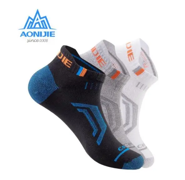 

AONIJI Outdoor Sports Running Athletic Performance Tab Training Cushion Low Show Compression Socks Walking 3 Pairs