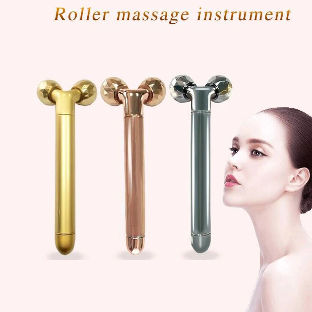 24k Gold Energy Beauty Bar 3D Вибрационный массажер для лица антивозрастной ролик подтяжки