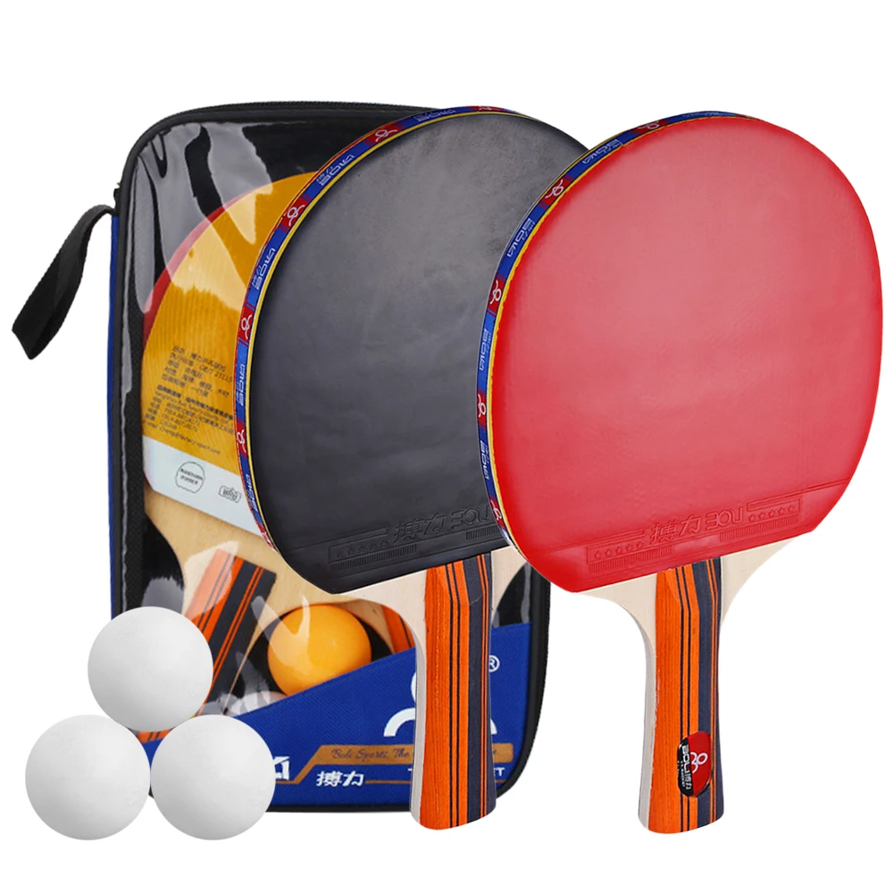 

Table Tennis Ball and Bat Set 2 Ping Pong Bats 3 Ping Pong Balls Pack Home Sport Indoor Entertainment