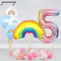 6pc 37inch digital christmas birthday baby shower sun cloud foil children birthday globos accessories decoration rainbow