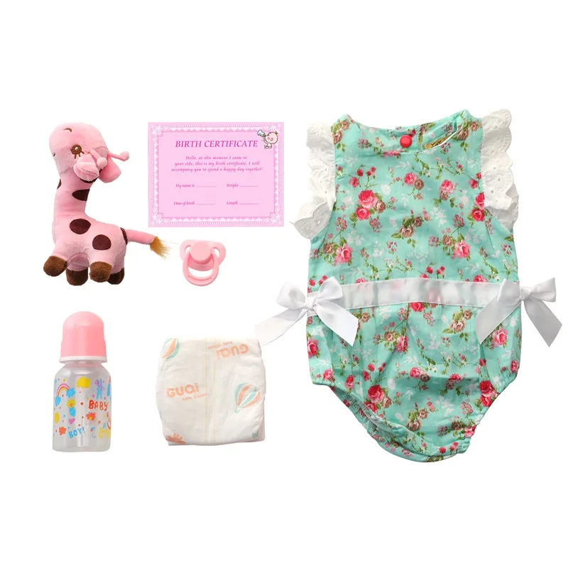 

22 inch Reborn Baby Doll Toy For Girl 55cm Vinyl Full Silicone Body Newborn Cute Green Princess Baby Reborn Real Touch Toy Gift