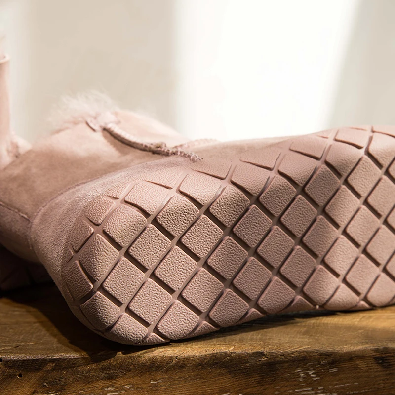 2019 г. новые зимние сапоги женские модные на овечьем меху короткие теплые