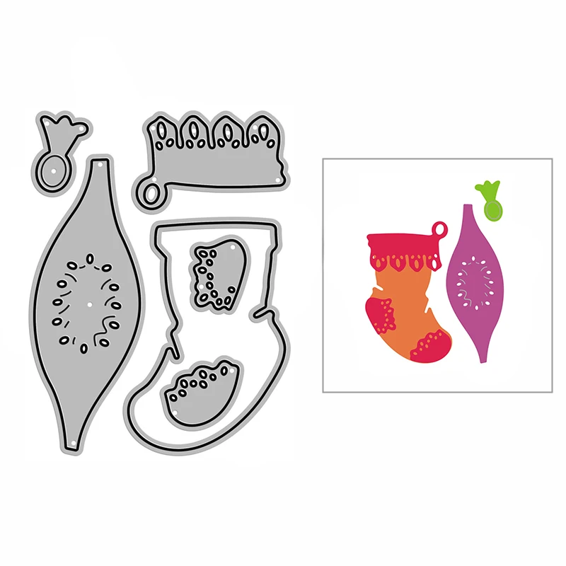 

2021 рождественские украшения для носков, новые металлические пресс-формы для «сделай сам», украшение для скрапбукинга и изготовления карт, т...