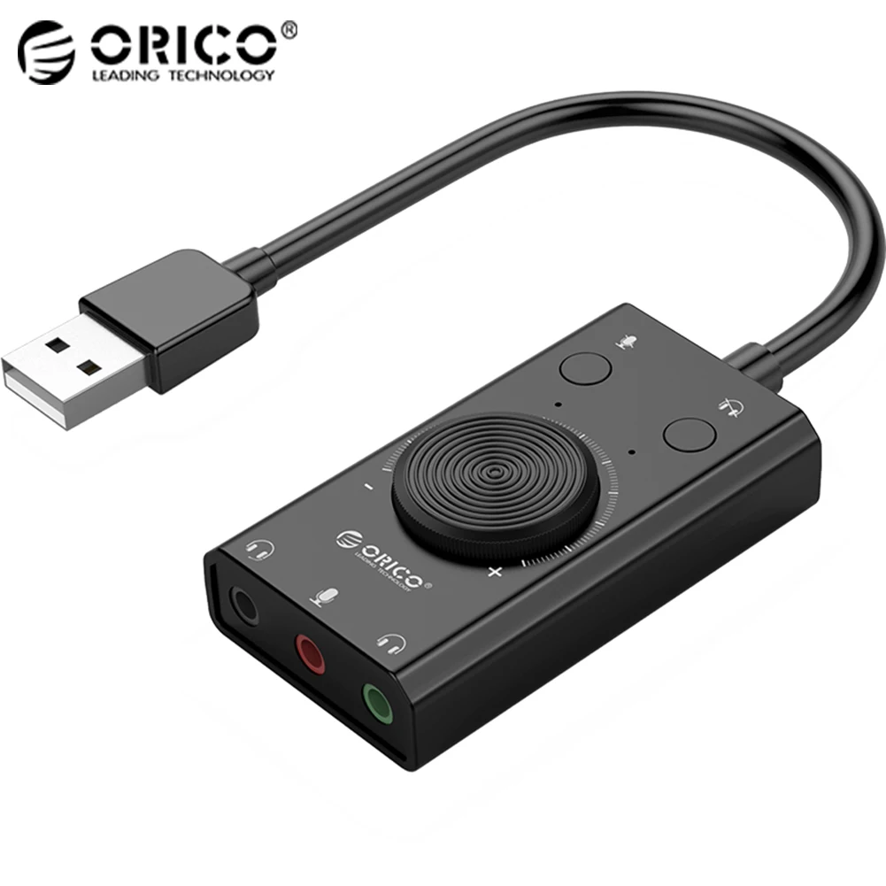 Внешняя звуковая карта ORICO USB-звуковая с микрофоном аудио разъемом 3 5 мм порта