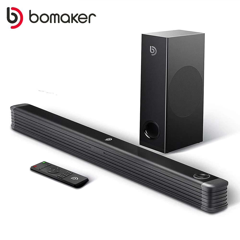 BOMAKER 150W Bluetooth Soundbar with Subwoofer Speaker for TV Bass 3D Stereo Surround Sound Home Theater | Электроника